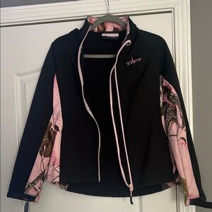 Women's Black and Pink Utility Jacket